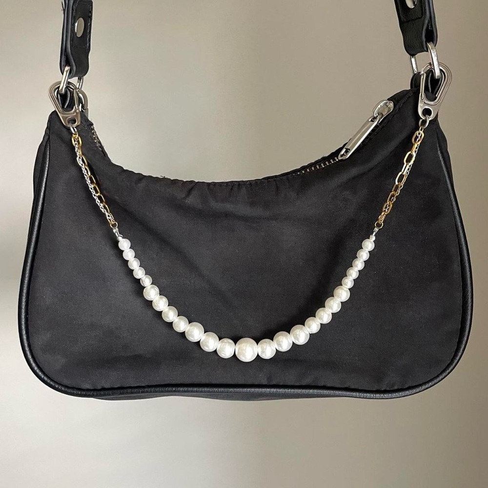 Handmade Gold, Silver, and Pearl Chain Bag Charm